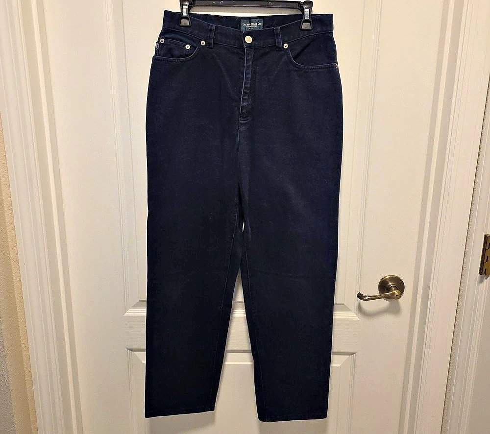 Lauren Jeans Co. Straight Leg Jeans Black Waist 10P